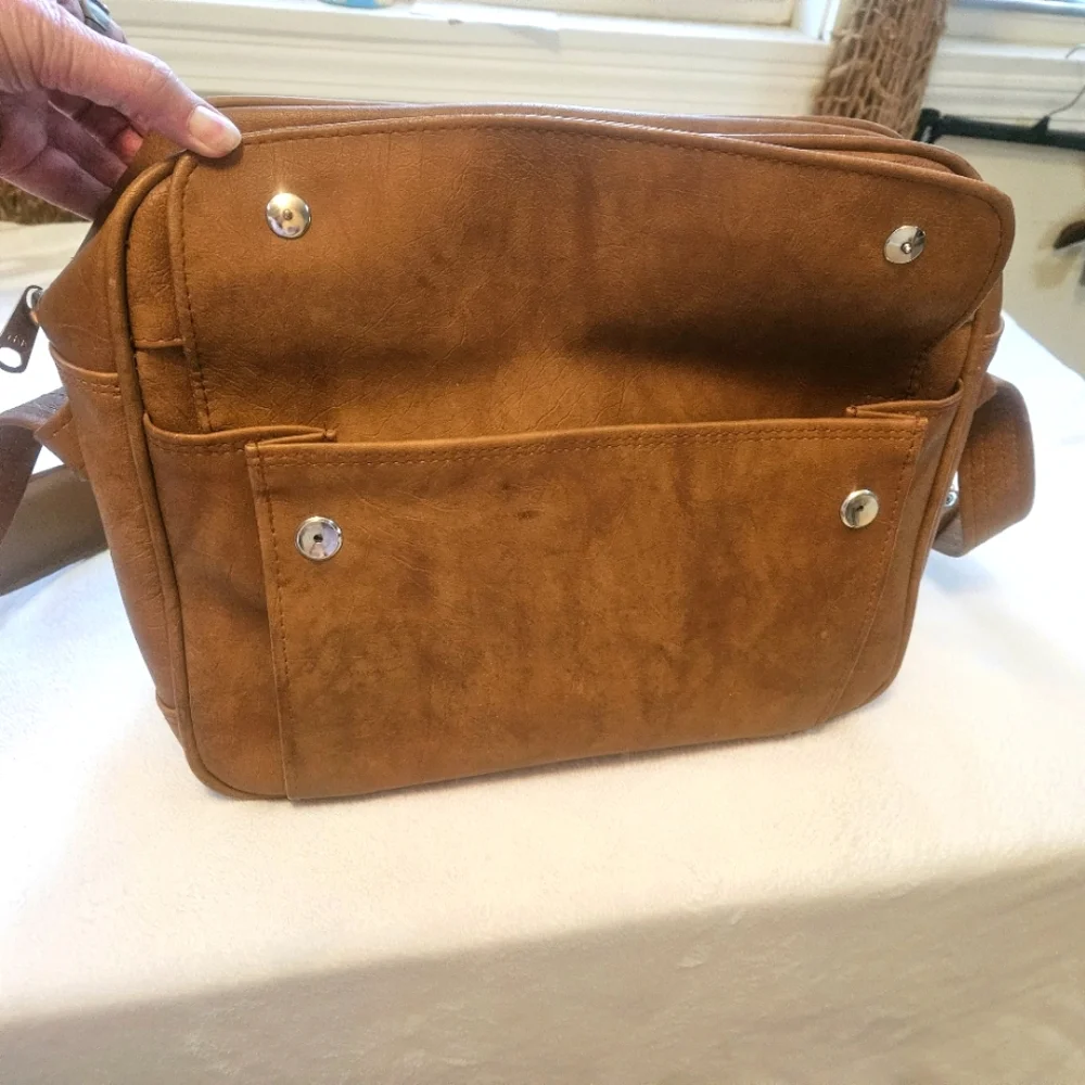 Samsonite Briefcase Messenger Travel Carry On Bag Brown Zipper Vintage
